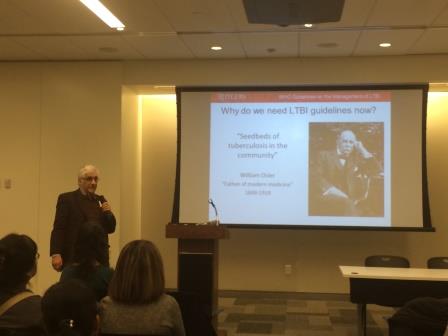 Lee Reichman speaking at the World TB Day Conference
